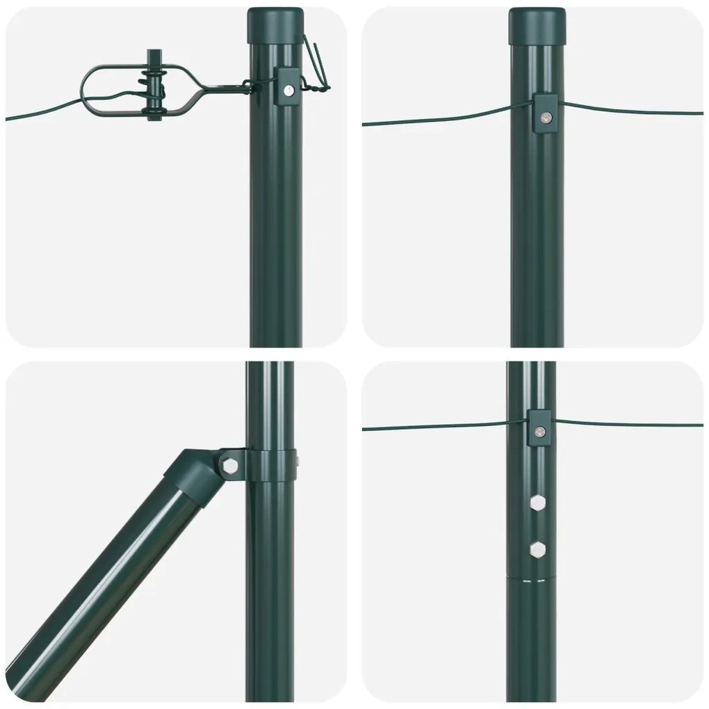 Kerítésoszlopok hegyes végű 52 db Ø32 mm 170 cm Galvanizált Acél