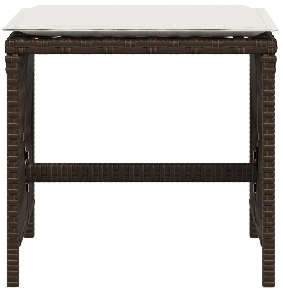 4 db barna polyrattan kerti szék párnával 41 x 41 x 36 cm