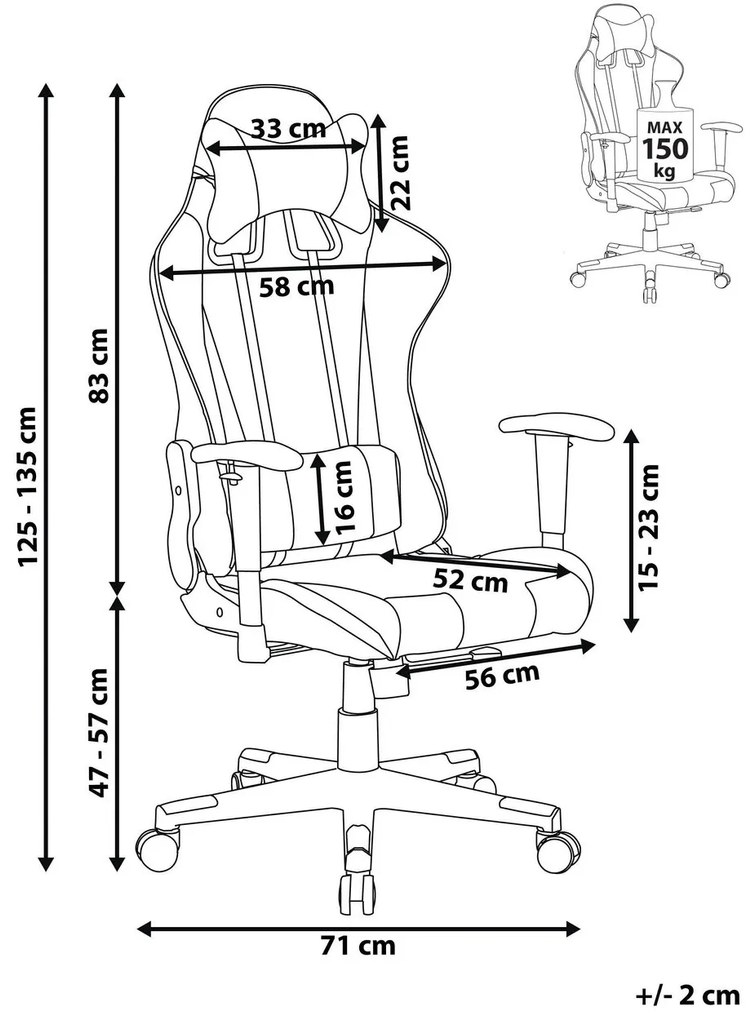 Irodai szék Razor (sötétkék). 1011231
