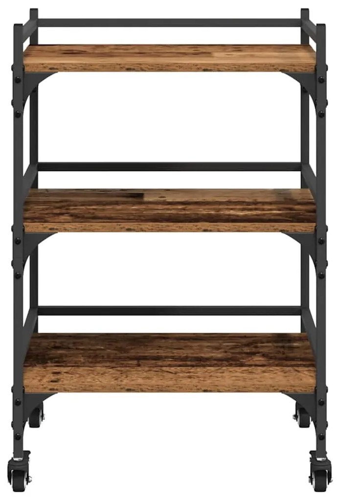 vidaXL Konyhai kocsi Öreg fa 50 x 35 x 75.5 cm Faanyag