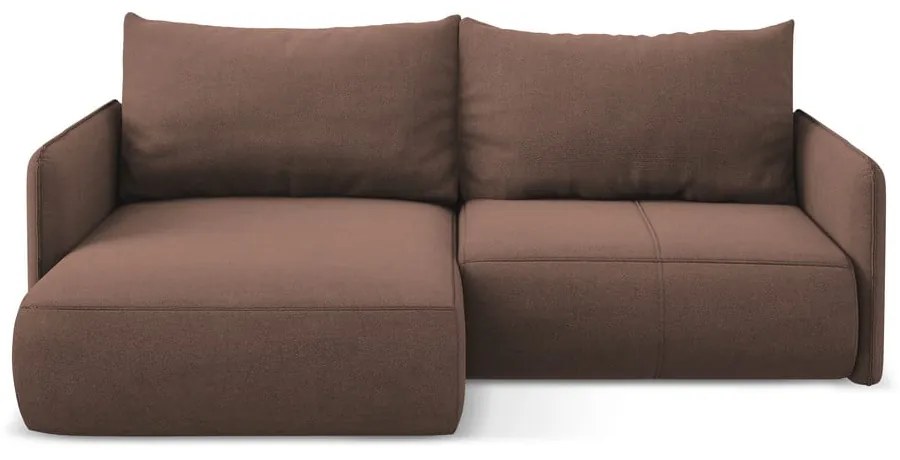 Rózsaszín kinyitható-tárolóhelyes sarokkanapé (bal oldali) Nanea – Makamii