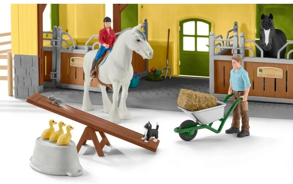 Schleich 42485 Lóistálló tartozékokkal, 60 x 40 x 29,5 cm