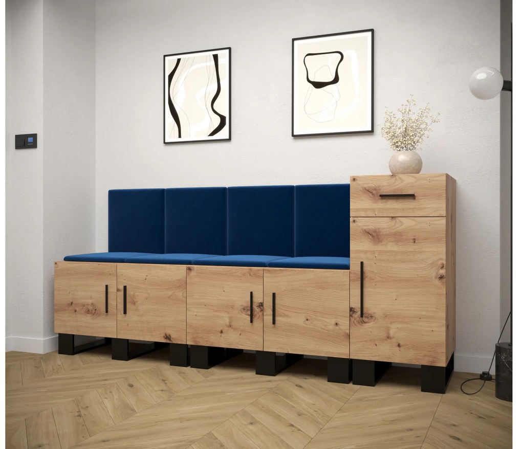 Előszobabútor Amanda 17 (artisan tölgy + kék). 1086006