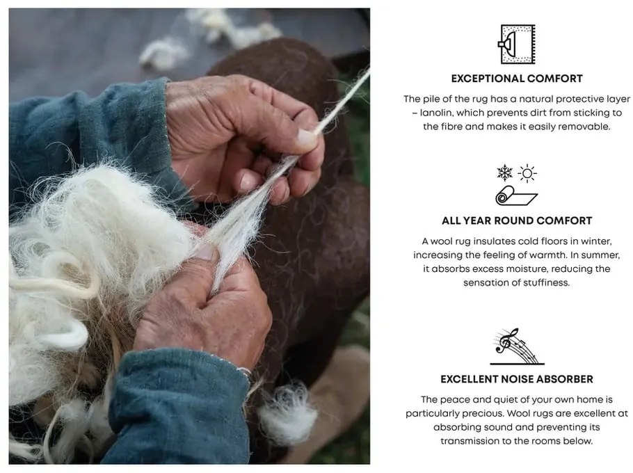 Rózsaszín-bézs gyapjú szőnyeg 200x300 cm Braque alabaster – Agnella