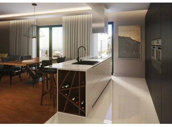 Deante BCA_B64M - Mosogató csaptelep ASTER fekete/sárgaréz