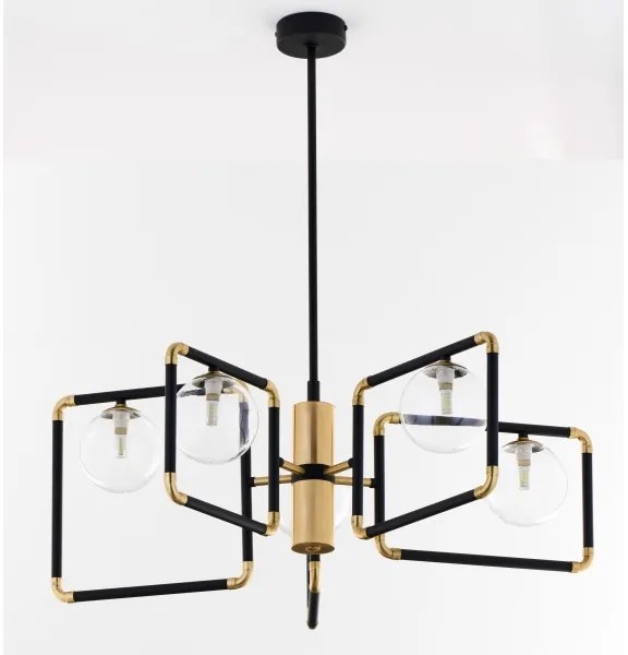 Jupiter 1985 - Csillár rúdon IBRA 5xG9/10W/230V fekete/arany