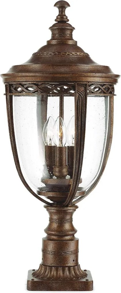 Feiss klasszikus kültéri állólámpa english bridle antik bronz átlátszó elsfe-eb3-l-brb IP44