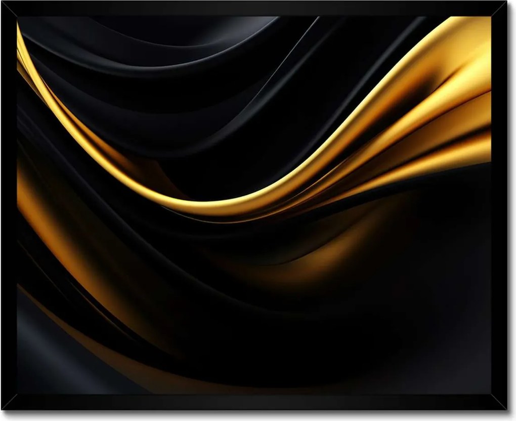 Poszter fekete keretben 50x40 Selyem arany szalag