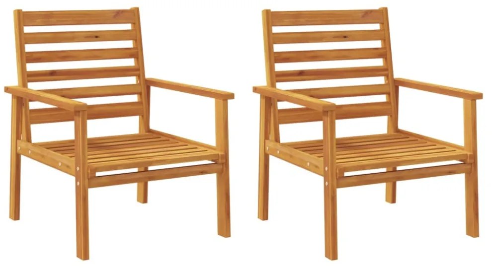 2 db tömör akácfa kerti kanapéfotel 66,5 x 65 x 81 cm