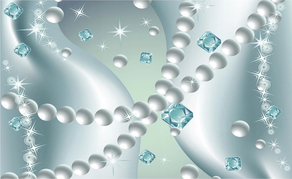 Fotótapéta Gyöngyök Kék elegancia és luxus finomság 208x146 +ragasztó