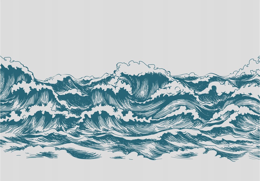 Fotótapéta flizelina Tenger hullámai grafika hálószoba nappali 254x184 +ragasztó