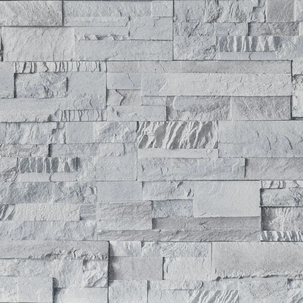 világosszürke kőhatású nem szőtt 3D tapéta 10 x 0,53 m