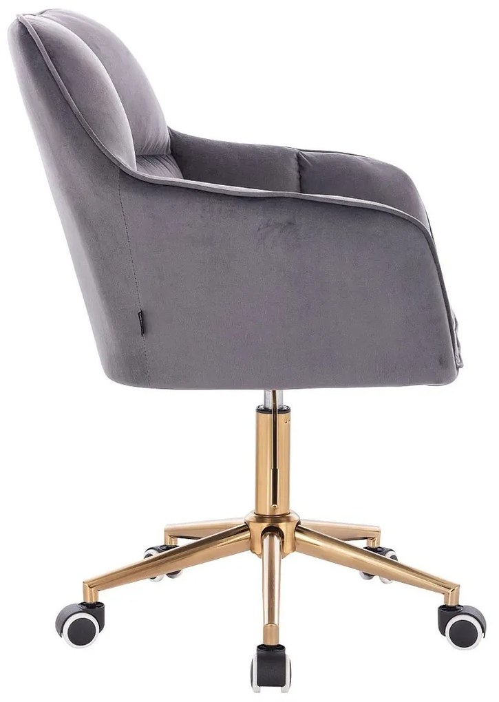 HR550K Grafit modern velúr szék arany lábbal