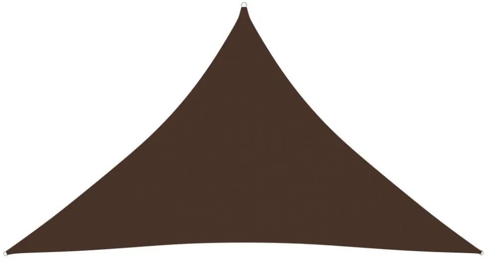 barna háromszögű oxford-szövet napvitorla 3,5 x 3,5 x 4,9 m