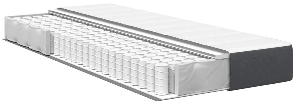 Zsebes Rugós Ágymatrac Sötét Szürke Közepes 80x200x20 cm Szövet