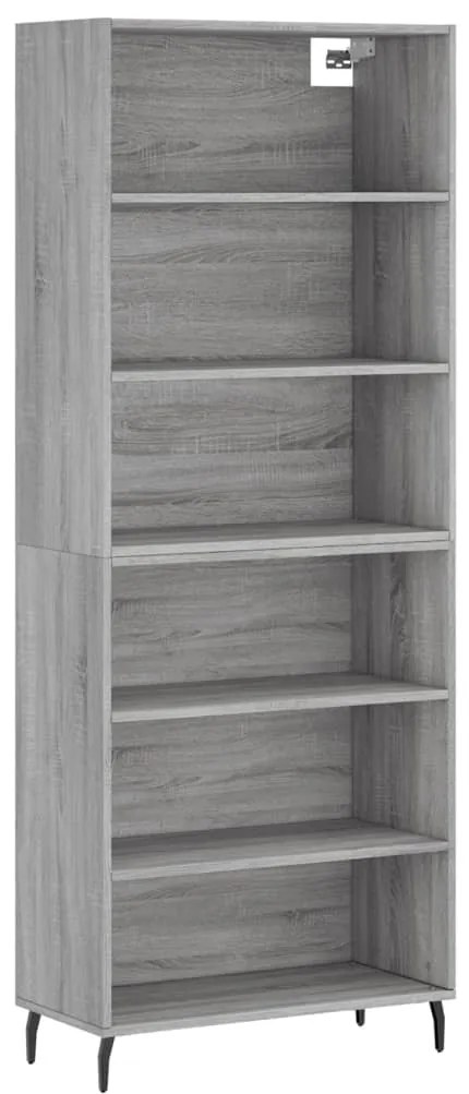 szürke sonoma szerelt fa magasszekrény 69,5x32,5x180 cm