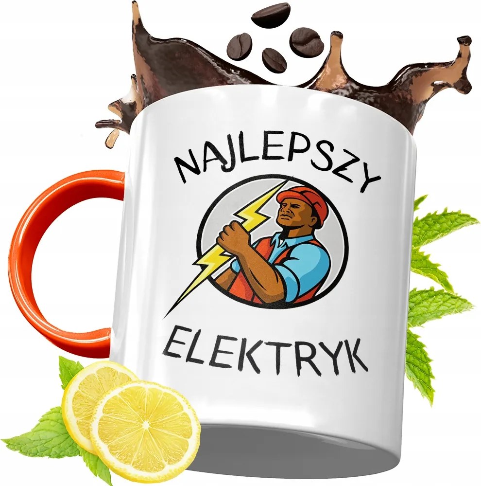 Narancssárga Bögre Villanyszerelőnek Tökéletes Ajándék fényképes nyomtatással