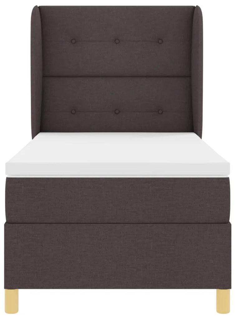 Boxspring Ágy Matrac Közepesbarna 90x200 cm Szövet