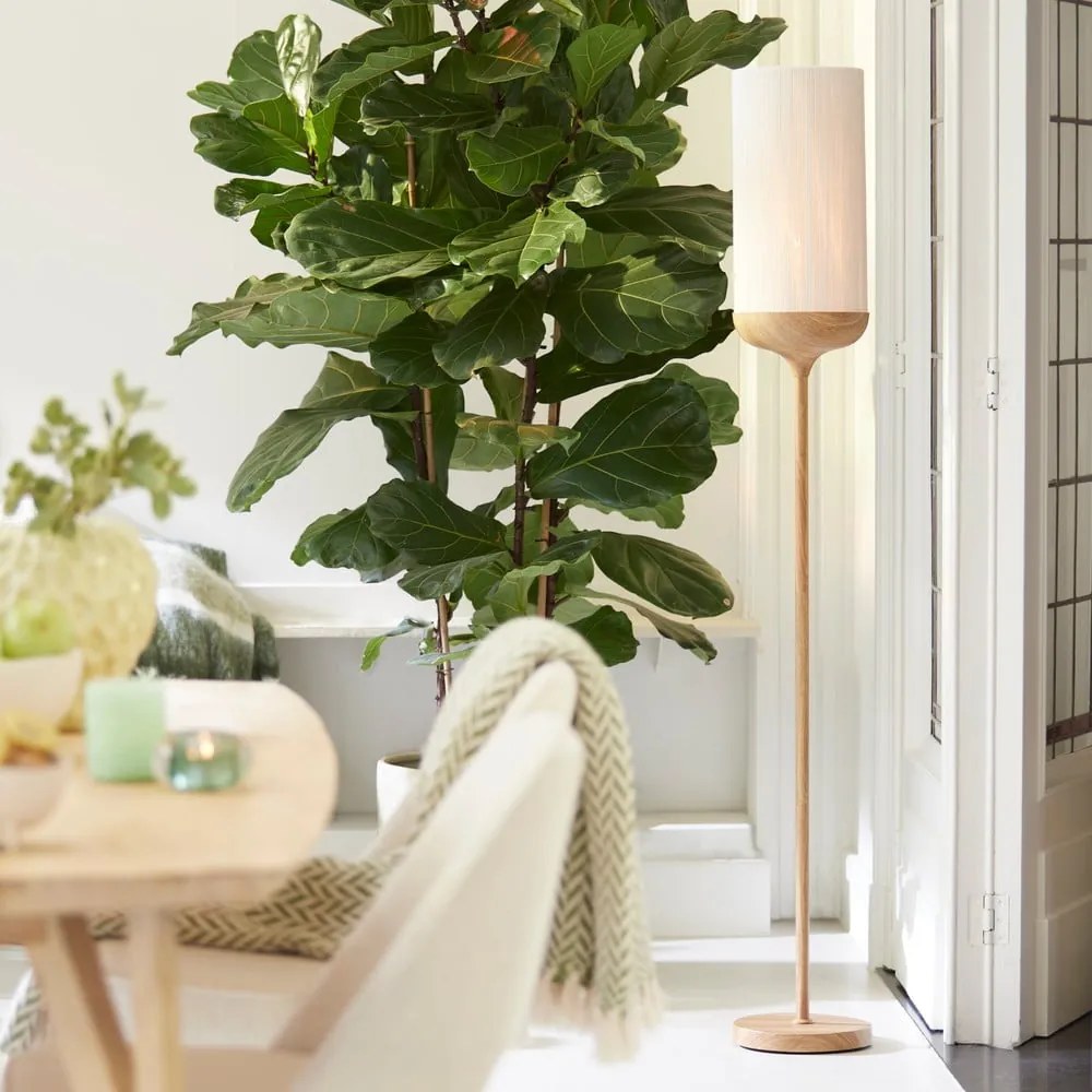 Natúr színű állólámpa textil búrával (magasság 159 cm) Dania – Light &amp; Living