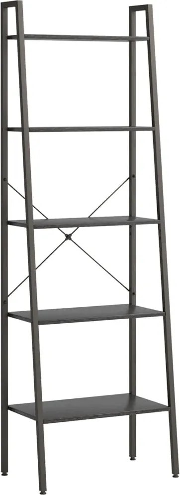 vidaXL 5 szintes fekete állópolc 56 x 35 x 174 cm