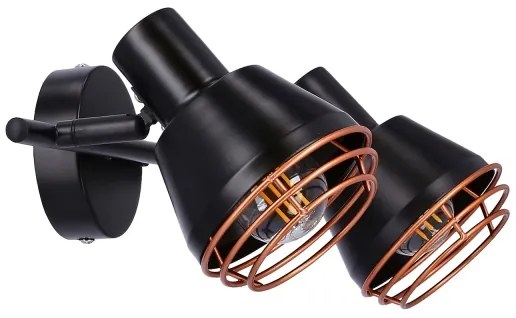 Fali spotlámpa NERIA 2xE14/40W/230V fekete/réz