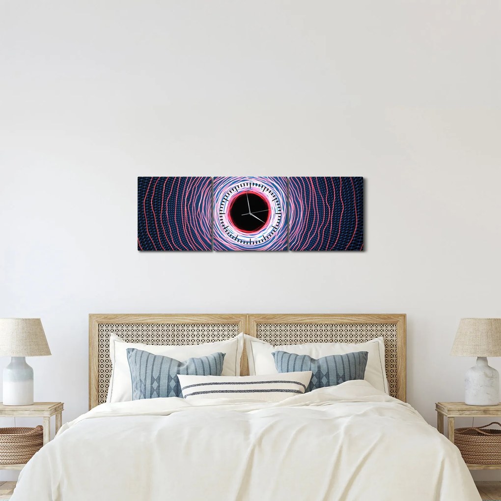 A kör absztrakció képe (órával) (90x30 cm)