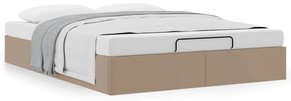 Ottomán ágykeret matrac nélkül cappucino 140x200 cm műbőr