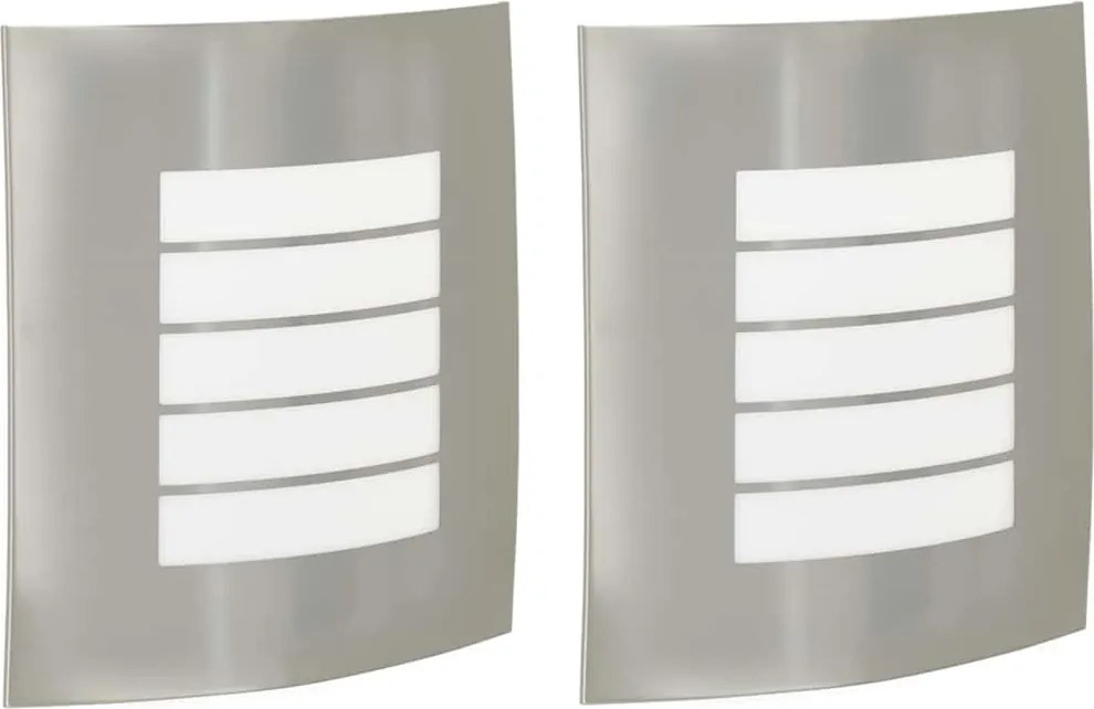 vidaXL Kültéri Fali Lámpa 2 pcs Ezüst 23.5 x 9 x 26 cm