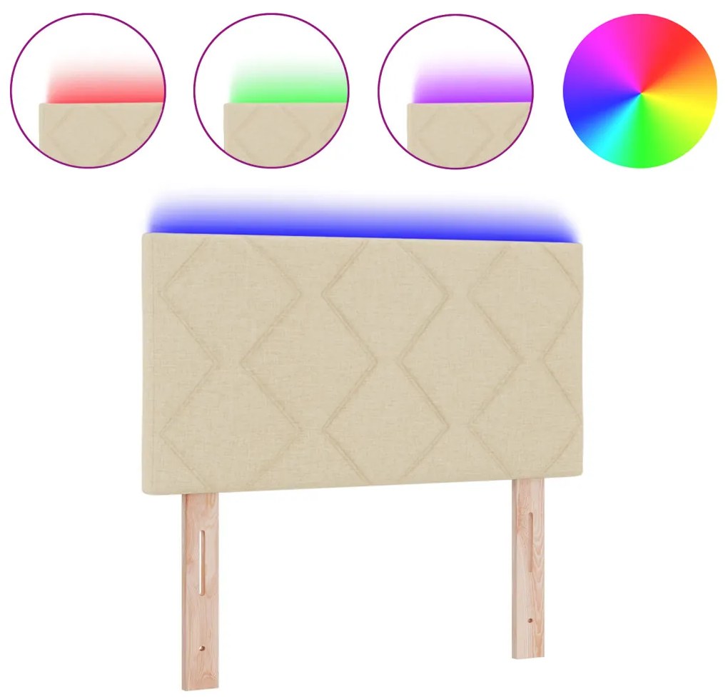 Fejtámla LED -es lámpákkal fejtámlával Krém 80 cm szövet