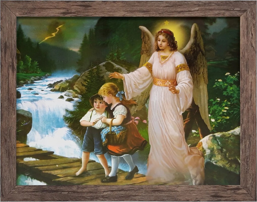 Vászonkép 35x45 Őrangyal Tölgy Angyal Keret