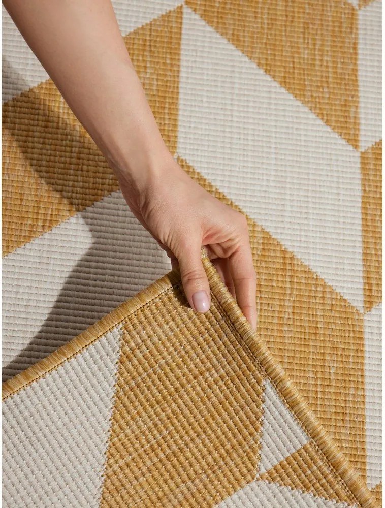 Okkersárga-krémszínű kültéri-beltéri szőnyeg 120x170 cm Haringey Terrick – Ted Baker