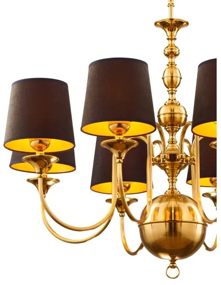 Jupiter 1952 - Csillár láncon BATUMI 8xE27/40W/230V fekete/sárgaréz