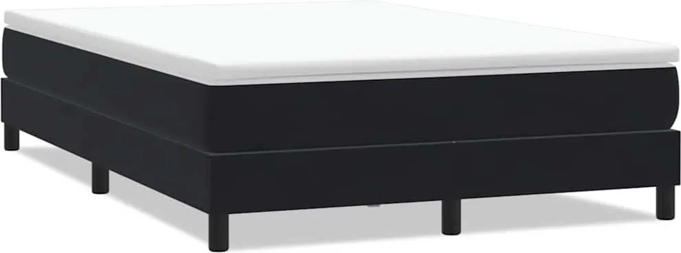 vidaXL fekete bársony rugós ágy matrac nélkül 160x220 cm