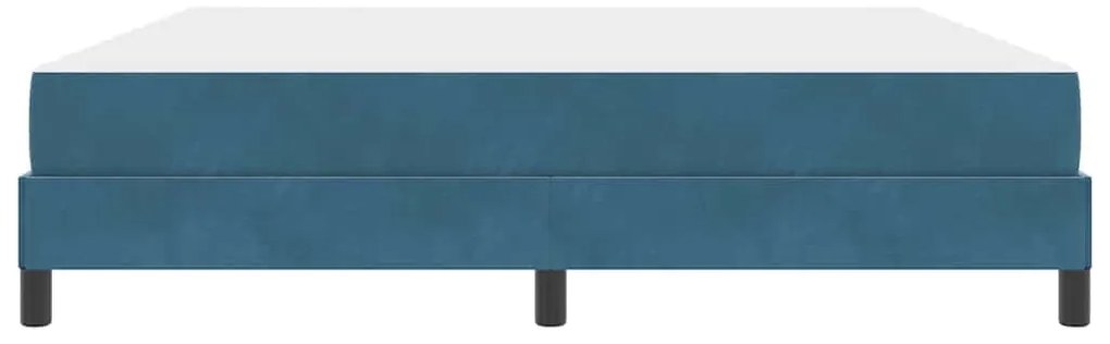 Boxspring ágy matraccal Sötét kék 180 x 200 cm Bársony