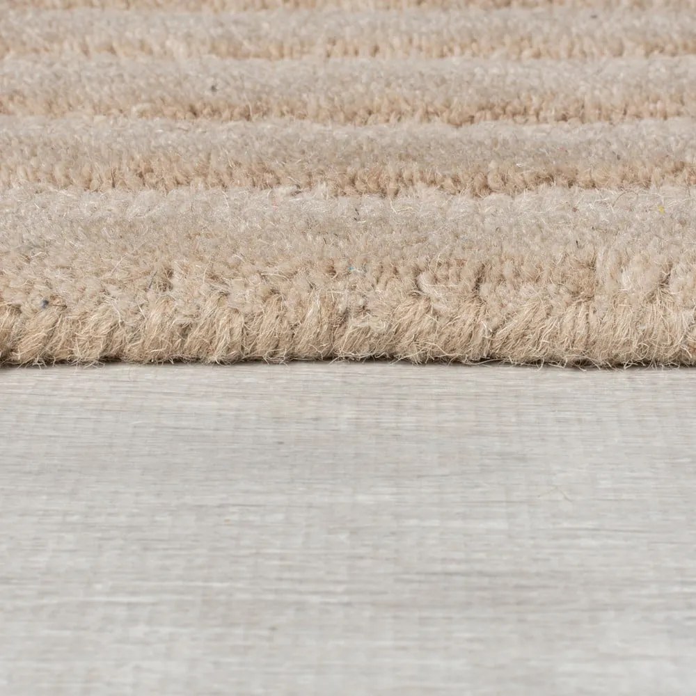 Bézs kézi szövésű gyapjú szőnyeg 160x230 cm Zen Rectangles – Flair Rugs
