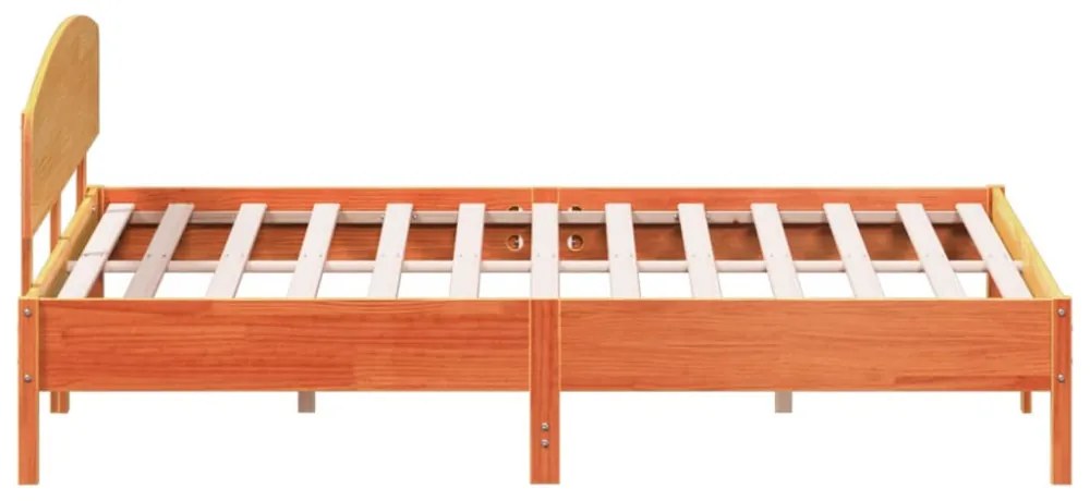 viaszbarna tömör fenyőfa ágy matrac nélkül 200 x 200 cm