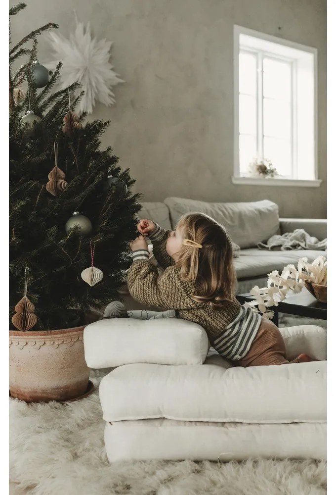 Mini Cube Creamy kinyitható gyerekfotel lábtartóval - Karup Design