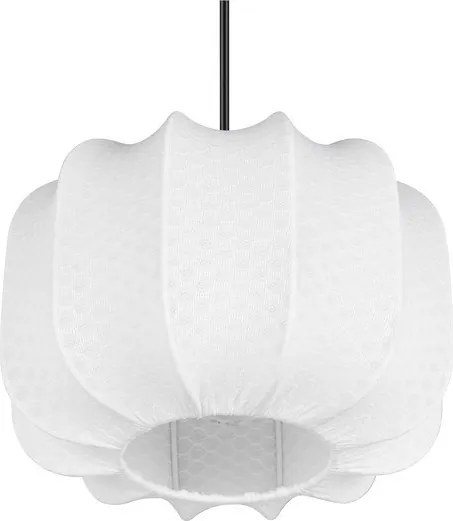 Fehér fém függőlámpa textil búrával ø 25 cm Madleine – Reality