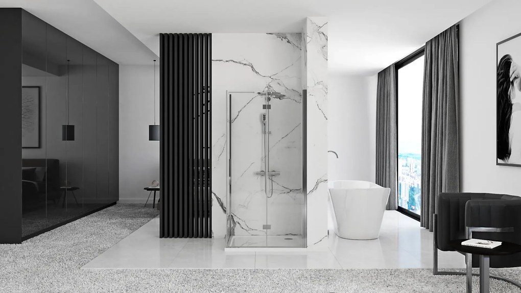 Zuhanykabin Rea Molier Chrom 80x80