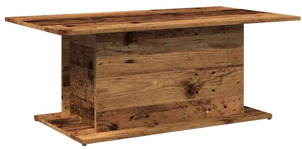 Antik fa színű szerelt fa dohányzóasztal 102 x 55,5 x 40 cm