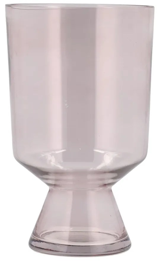 Világos rózsaszín üveg váza (magasság 24 cm) Drum – Villa Collection