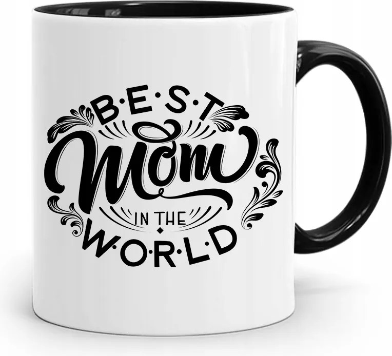Fekete Bögre Ajándék Anyukáknak Best Mom fényképes nyomtatással