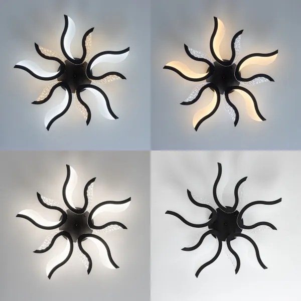 Brilagi - LED Dimmelhető felületre szerelhető csillár TWIST LED/65W/230V 3000-6500K fekete + távirányító