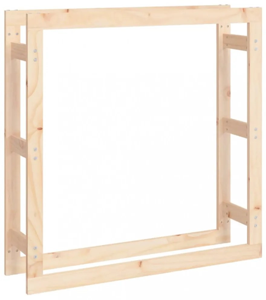 tömör fenyőfa tűzifatartó állvány 100x25x100 cm
