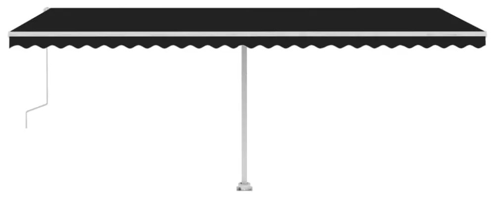 antracitszürke szélérzékelős és LED-es napellenző 600x300 cm