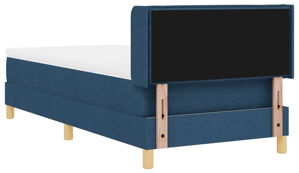 Boxspring Ágy, Kék Matrac, 90 x 200cm, Szövet