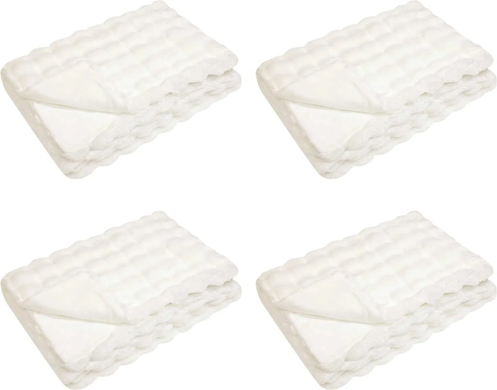 vidaXL Csúszásgátló műszőrme takaró Olite 4 pcs Fehér 150 x 220 cm