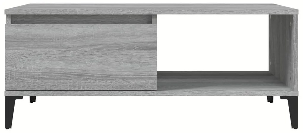 Szürke sonoma színű szerelt fa dohányzóasztal 90 x 50 x 36,5 cm