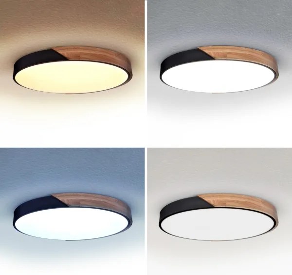 Brilagi - Dimmelhető LED lámpa PILANA LED/60W/230V tölgy/fekete Ø 60 cm + távirányító