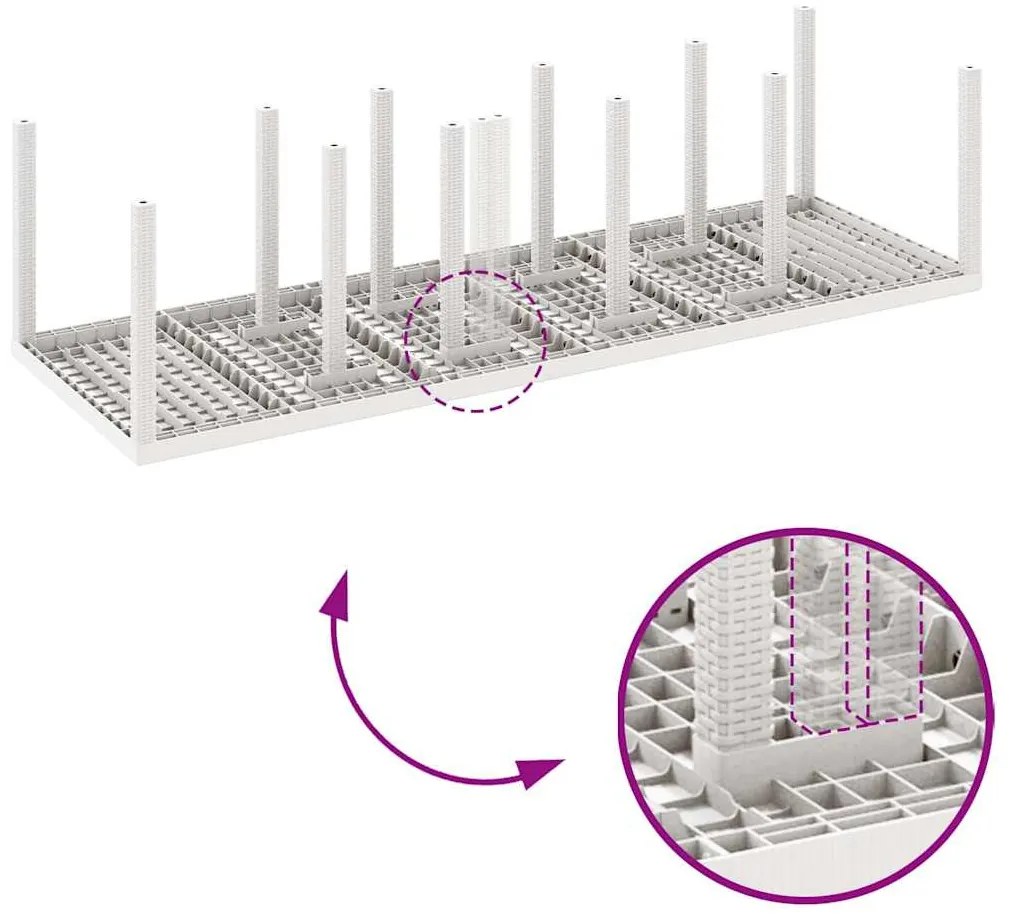 Kert étkező szett 13 pcs Fehér Poli rattan